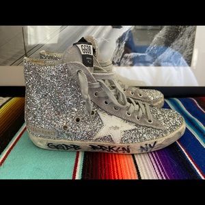 Golden Goose Metallic Glitter Francy Sneaker (37)